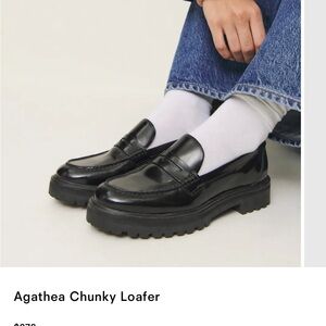 Reformation Agathea Chunky Black Loafers